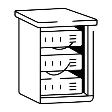 Karalama biçiminde sunucu rafı simgesi 