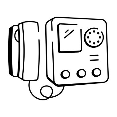 Dahili iletişim sisteminin el çizimi simgesi 