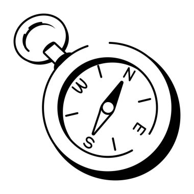 Elle çizilmiş biçimdeki pusula simgesi 