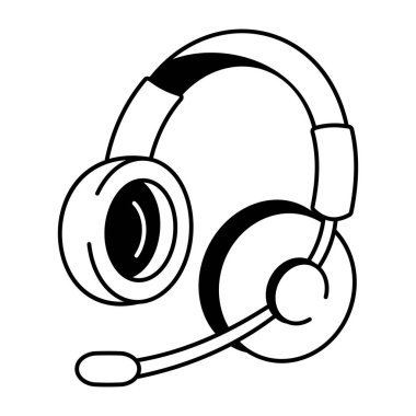 Elle çizilmiş kulaklık simgesi 