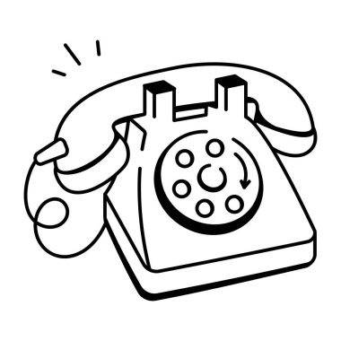 Telefonun el çizimi simgesi. 