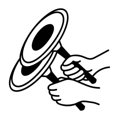 Müzikal zillerin el çizimi simgesi. 