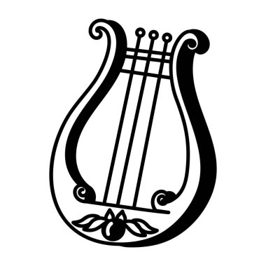 Müzikal Lirin el çizimi simgesi. 