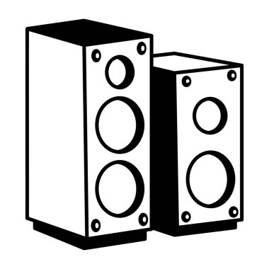 Hoparlörlerin el çizimi simgesi 