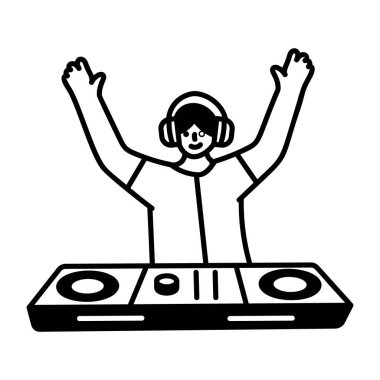 El çizimi biçiminde DJ karakter simgesi  