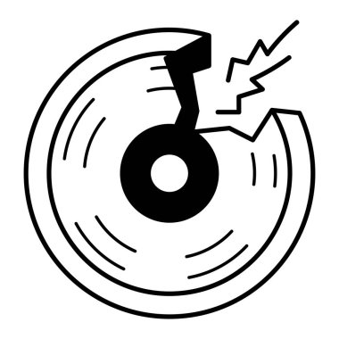 Kırık CD 'lerin el çizimi simgesi 