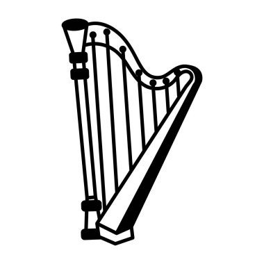 Elle çizilmiş müzikal arp simgesi 