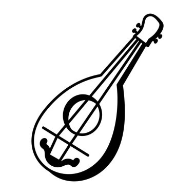 Oud enstrüman simgesi el çizimi biçimi 