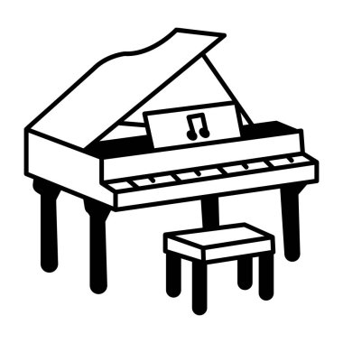 Karalama stilinde piyano simgesi 