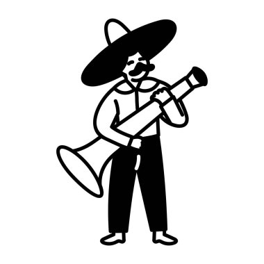 Korna çalıcısının karalama stili simgesi 