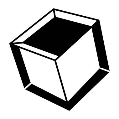 El çizimi biçiminde 3d küp simgesi 