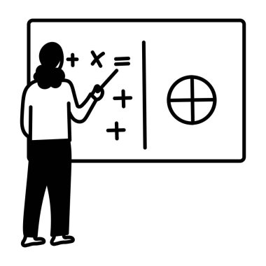 Matematik öğretmeni ders veriyor, karalama biçimi simgesi 