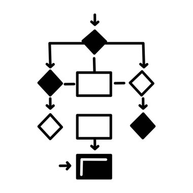 Bir algoritmanın el çizimi simgesi 
