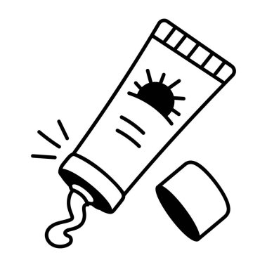 Karalama biçiminde güneş kremi simgesi 