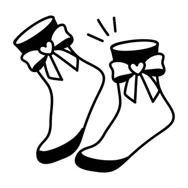 Yay çorapların el çizimi ikonu. 