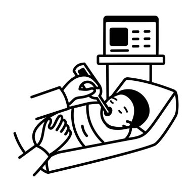 Doğumdan sonra bebek kontrolü, el çizimi biçim simgesi 