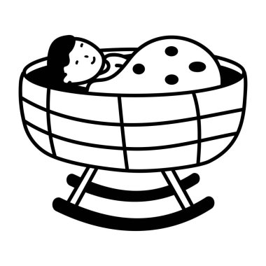 Bir bebek beşiği tasvir eden Doodle simgesi