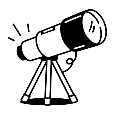 Teleskopun el çizimi simgesi. 