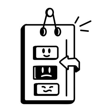 El çizimi biçiminde ruh hali ölçekli simge 