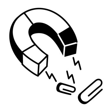 Bir mıknatısın el çizimi simgesi 