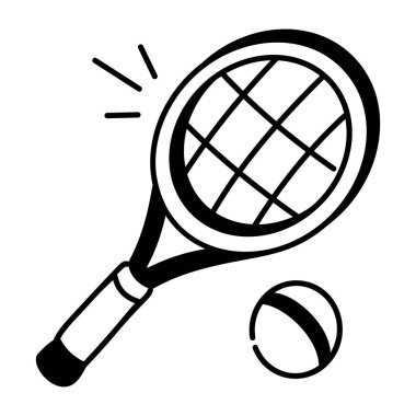 Karalama tarzında tenis raketi simgesi 