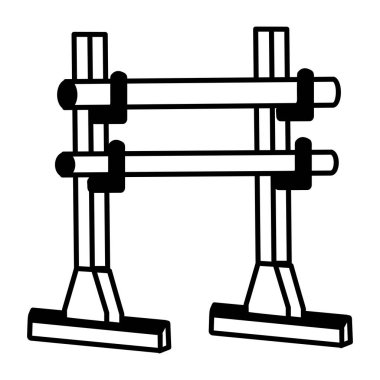 Spor salonunun el çizimi simgesi. 