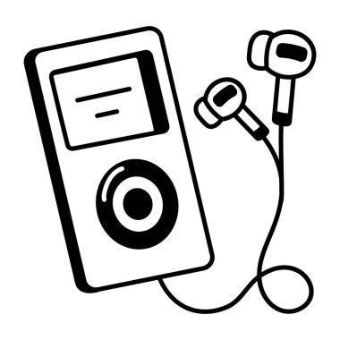 Elle çizilmiş müzik çalar simgesi 