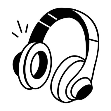 Elle çizilmiş kulaklık simgesi 