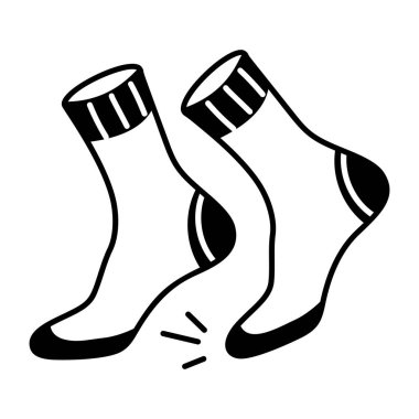 Elle çizilmiş bir çift çorap simgesi 