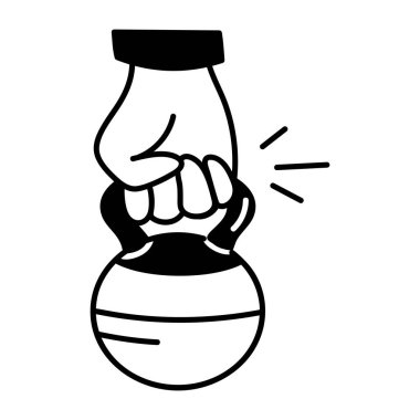 Kettlebell egzersiz simgesi el çizimi biçiminde 