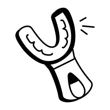 Diş beyazlatma aracının el çizimi simgesi 