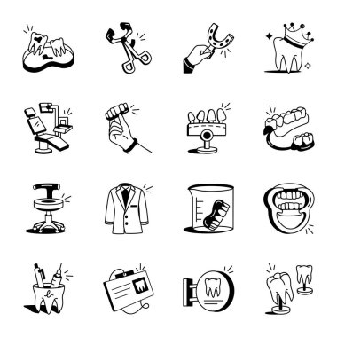 El Çekimi Diş Hekimi Simgeleri Paketi 