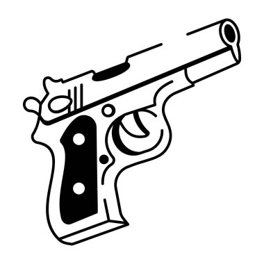 Bir tabancanın el çizimi simgesi 