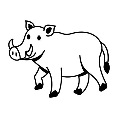 Vahşi yaban domuzlarının el çizimi simgesi 