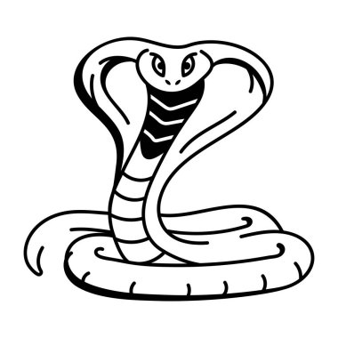 hand drawn outline doodle style cobra snake