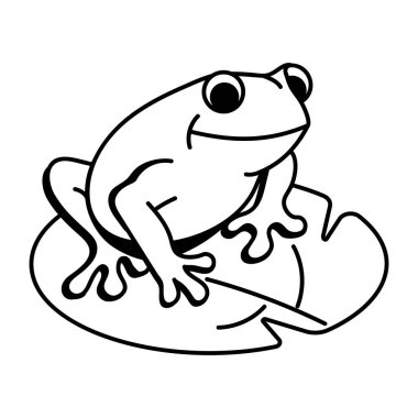 hand drawn outline doodle style frog 