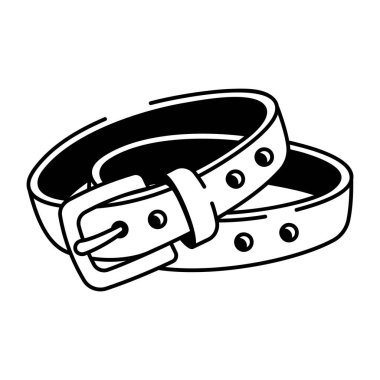 A hand drawn style icon of leather belt 