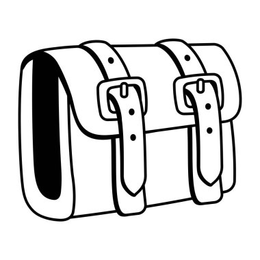 A hand drawn icon of satchel bag 