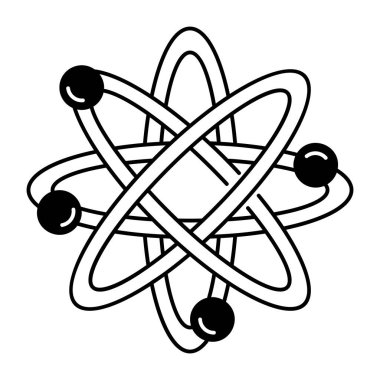 Atom yapısını gösteren bir el çizimi simgesi 