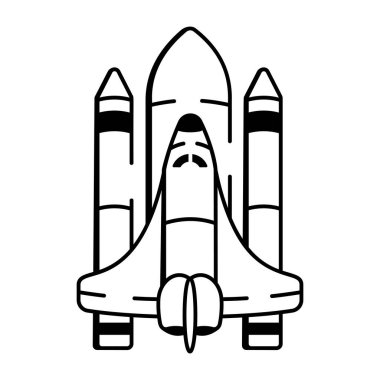 Elle çizilmiş uzay roket simgesi 