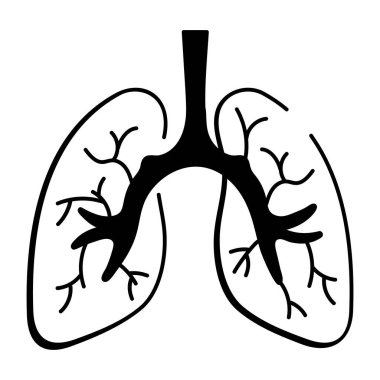  İnsan akciğeri simgesi, taslak biçimi
