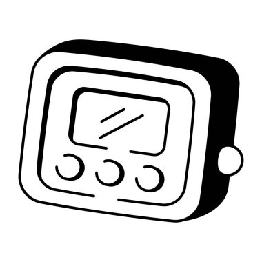 El çizimi biçiminde dijital saat simgesi