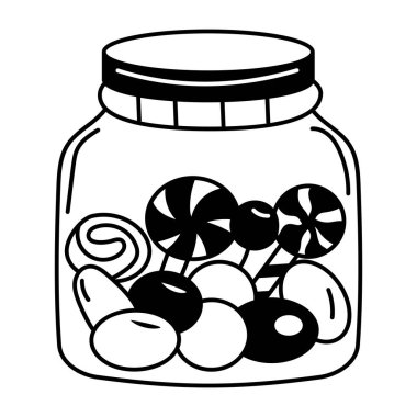 Şeker kavanozunun karalama vektörü çizimi 