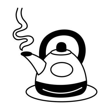 Elle çizilmiş sıcak elektrikli çaydanlık illüstrasyonu 