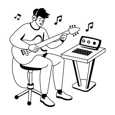 Müzik prodüksiyonunun bir kabartması 