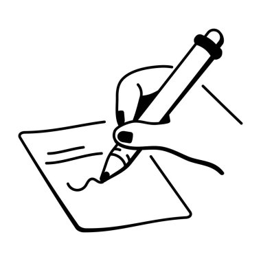 Kalem izole edilmiş simgeye sahip el