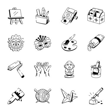 Yaratıcı Hobiler, El Çizimi Simgeleri 