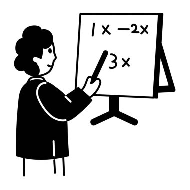 Sınav stresi çeken bir öğrencinin el çizimi. 