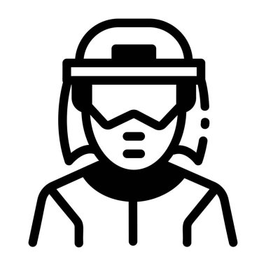 Yüz kalkanı takan inşaat işçisi, sembol biçiminde