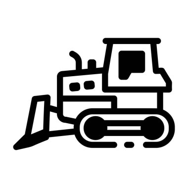Kabartma biçiminde buldozer makine vektör simgesi